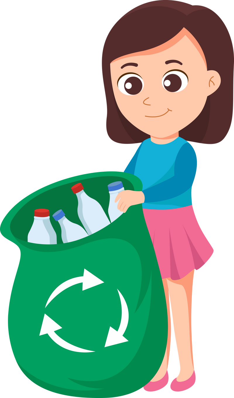 woman separating waste, recycling garbage and sorting refuse for recycle