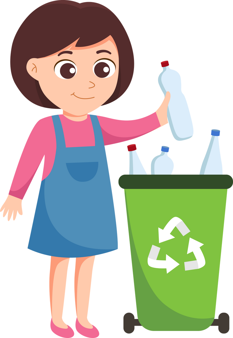 woman separating waste, recycling garbage and sorting refuse for recycle